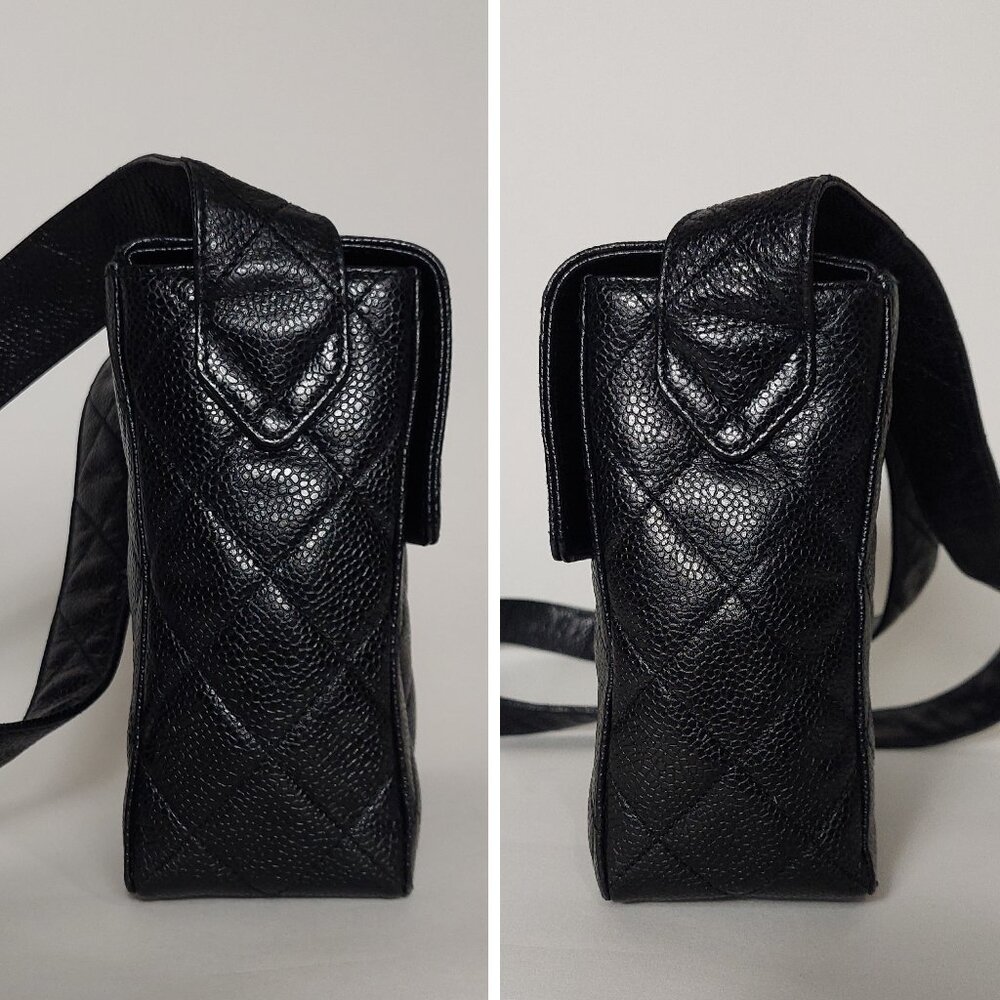 CHANEL Caviar Black Leather Quilted CC Turnlock Vanity Square Box Flap Bag - Picture 8 of 16